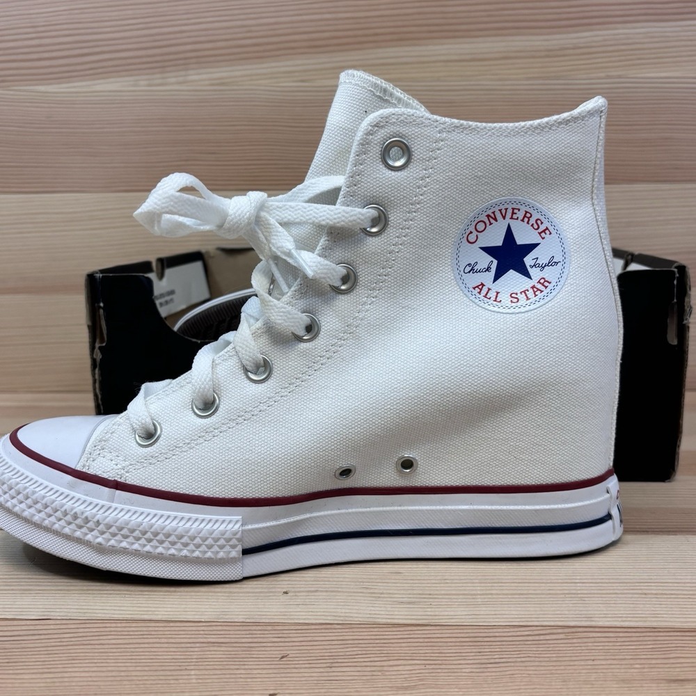 Converse Chuck Taylor Women's 9.5 Sneakers Hidden Wedge Hi Top White A11908C